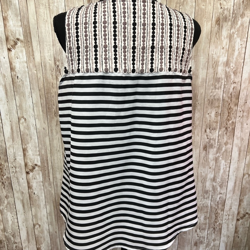 THML Black and White Embellished Sleeveless Tank Top - Picture 4 of 5